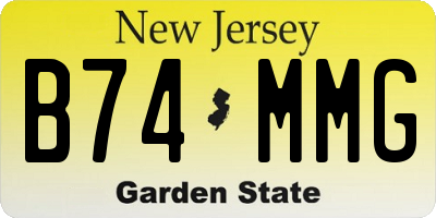 NJ license plate B74MMG