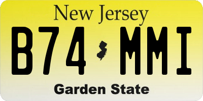 NJ license plate B74MMI