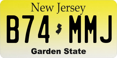 NJ license plate B74MMJ