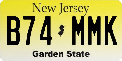 NJ license plate B74MMK