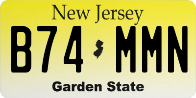 NJ license plate B74MMN