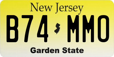 NJ license plate B74MMO