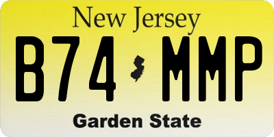 NJ license plate B74MMP