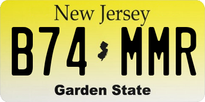 NJ license plate B74MMR
