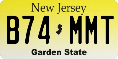 NJ license plate B74MMT