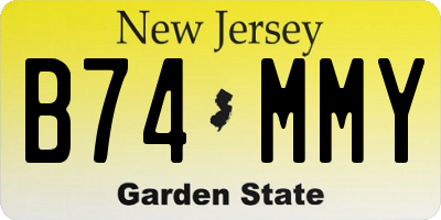 NJ license plate B74MMY