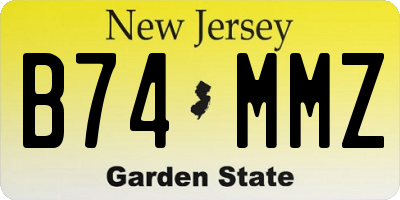 NJ license plate B74MMZ