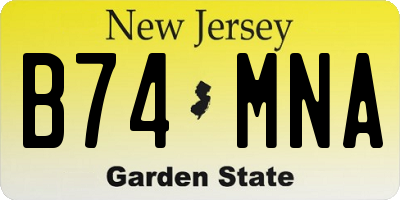 NJ license plate B74MNA