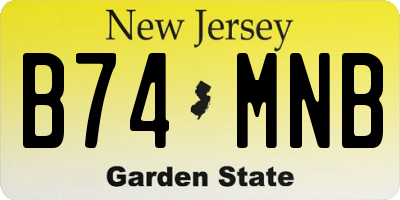 NJ license plate B74MNB