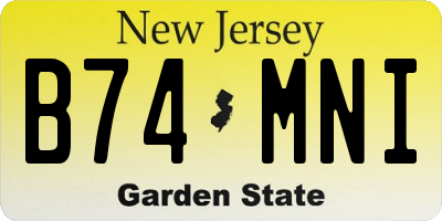 NJ license plate B74MNI