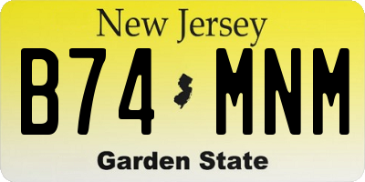 NJ license plate B74MNM