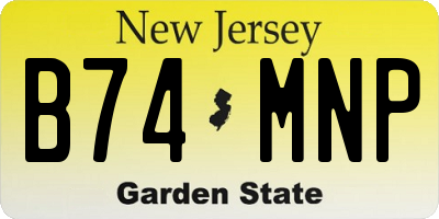 NJ license plate B74MNP