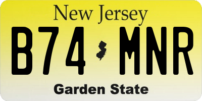 NJ license plate B74MNR