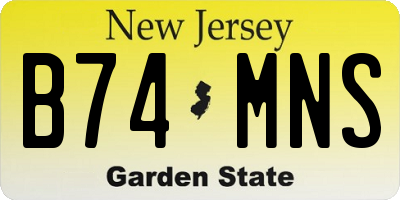 NJ license plate B74MNS