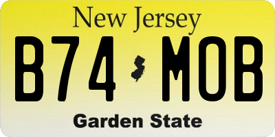 NJ license plate B74MOB