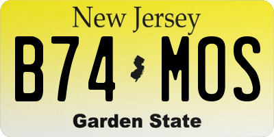 NJ license plate B74MOS