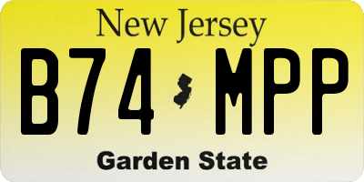 NJ license plate B74MPP