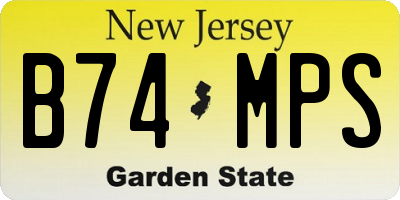 NJ license plate B74MPS