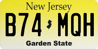 NJ license plate B74MQH