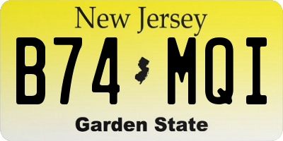 NJ license plate B74MQI