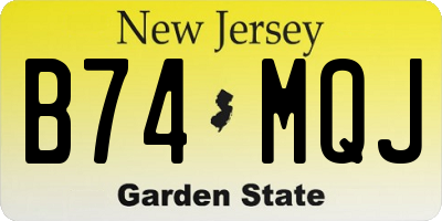 NJ license plate B74MQJ