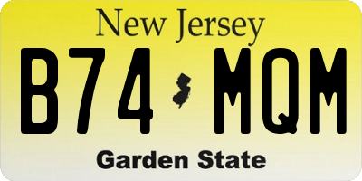 NJ license plate B74MQM