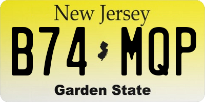 NJ license plate B74MQP