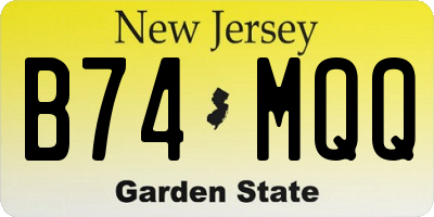 NJ license plate B74MQQ