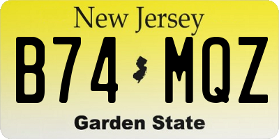 NJ license plate B74MQZ