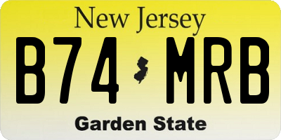 NJ license plate B74MRB