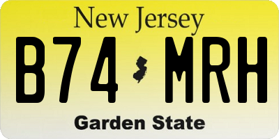 NJ license plate B74MRH