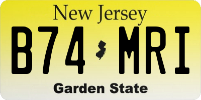 NJ license plate B74MRI