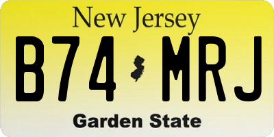 NJ license plate B74MRJ