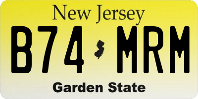NJ license plate B74MRM