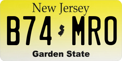 NJ license plate B74MRO