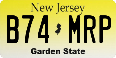 NJ license plate B74MRP