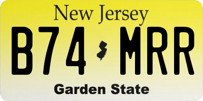 NJ license plate B74MRR