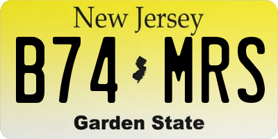 NJ license plate B74MRS