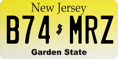 NJ license plate B74MRZ
