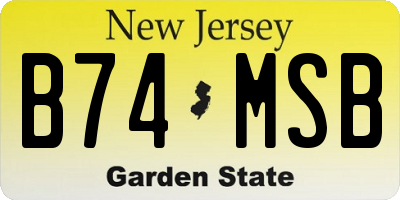 NJ license plate B74MSB