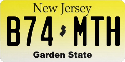 NJ license plate B74MTH