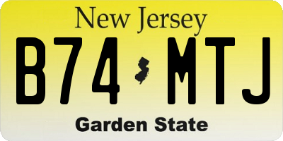 NJ license plate B74MTJ