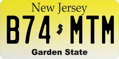 NJ license plate B74MTM