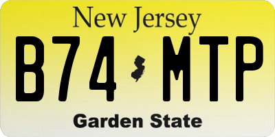 NJ license plate B74MTP