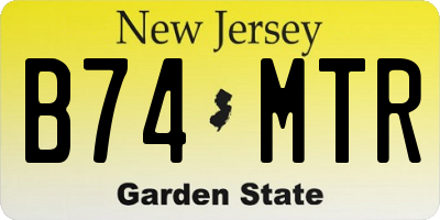 NJ license plate B74MTR