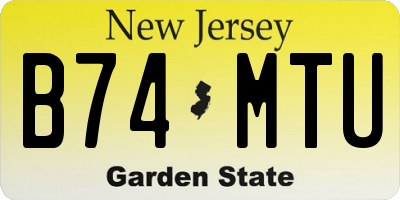 NJ license plate B74MTU