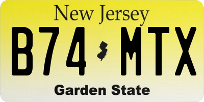 NJ license plate B74MTX