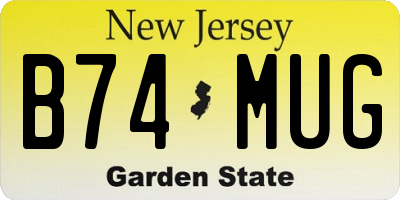 NJ license plate B74MUG