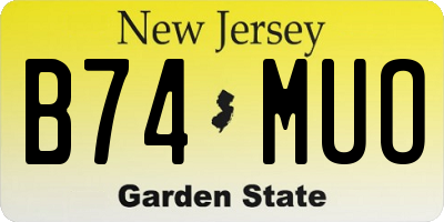 NJ license plate B74MUO