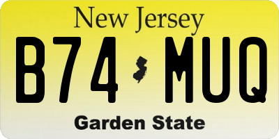 NJ license plate B74MUQ
